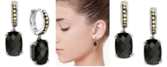 EFFY Collection EFFY&reg; Onyx Dangle Hoop Drop Earrings in Sterling Silver & 18k Gold
